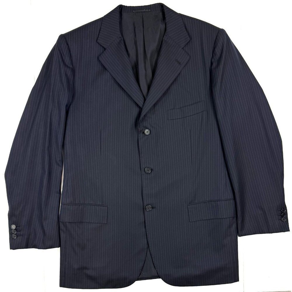 Kiton Napoli Italy Suit Jacket 14 Micron Super 180s Wool US 44 R EU 54 Bespoke